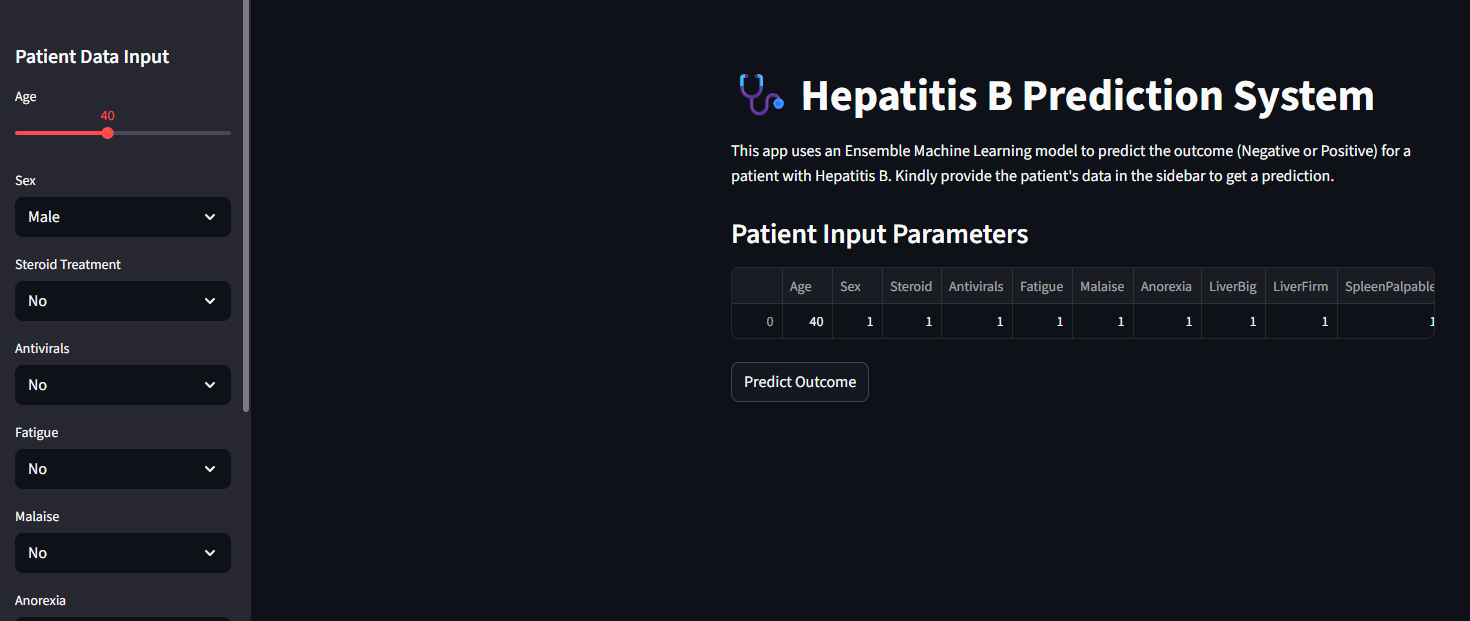Hepatitis B Prediction System